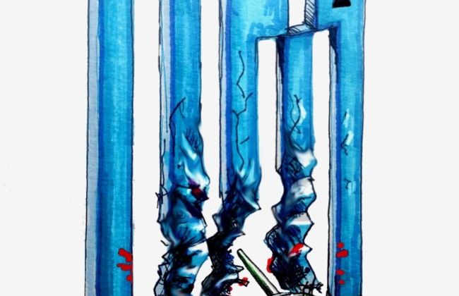 52η επέτειος της εξέγερσης του Πολυτεχνείου. Σκίτσο του Πάνου Ιατρίδη